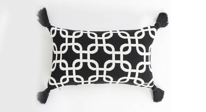 Beckett Cushion Cover (Natural & Black, 30 x 51 cm  (12" X 20") Cushion Size) by Urban Ladder - Front View Design 1 - 447220