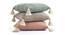 Amory Cushion Cover (46 x 46 cm  (18" X 18") Cushion Size, Stone & Natural) by Urban Ladder - Rear View Design 1 - 447251