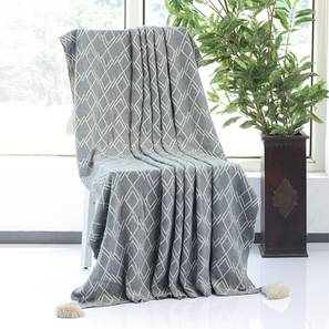 Pluchi Design Light Grey & Natural Cotton Throw