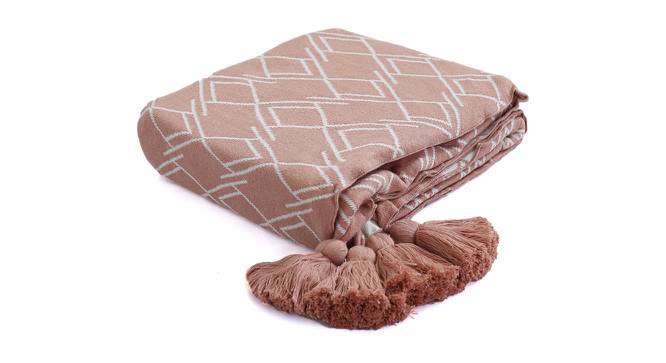 June Throw (Dusty Coral & Natural) by Urban Ladder - Cross View Design 1 - 447291