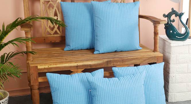 Ivy (Light Blue, 41 x 41 cm  (16" X 16") Cushion Size) by Urban Ladder - Front View Design 1 - 448222