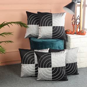 Cushion Cover Design Maya Cushion Cover Set of 5 (Black, 41 x 41 cm  (16" X 16") Cushion Size)