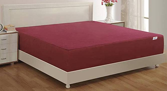 Penrose Mattress Protector Maroon - Single Size L:72 (72 x 36 in Mattress Size, Maroon) by Urban Ladder - Front View Design 1 - 448406