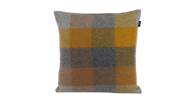 Woodrow Cushion Cover Set of 2 (41 x 41 cm  (16" X 16") Cushion Size, Grey & Mustard) by Urban Ladder - Cross View Design 1 - 448638