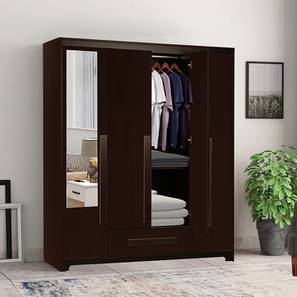 4 Door Wardrobe Design Regal Engineered Wood 4 Door Wardrobe With Mirror in Finish