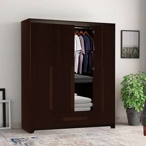4 Door Wardrobe Design Regal Engineered Wood 4 Door Wardrobe in Walnut Finish