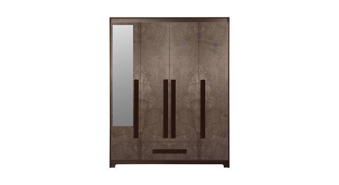 Alaya 4 Door Wardrobe With Mirror (Walnut Marble Finish) by Urban Ladder - Front View Design 1 - 448681