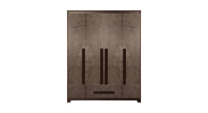 Alaya 4 Door Wardrobe Without Mirror (Walnut Marble Finish) by Urban Ladder - Front View Design 1 - 448682