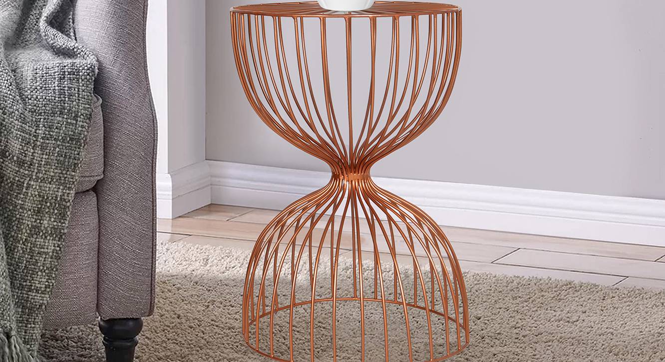 Rose gold sales metal side table