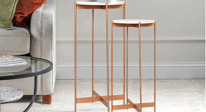 Bristol Side table (Gold Finish, Golden) by Urban Ladder - Front View Design 1 - 448690