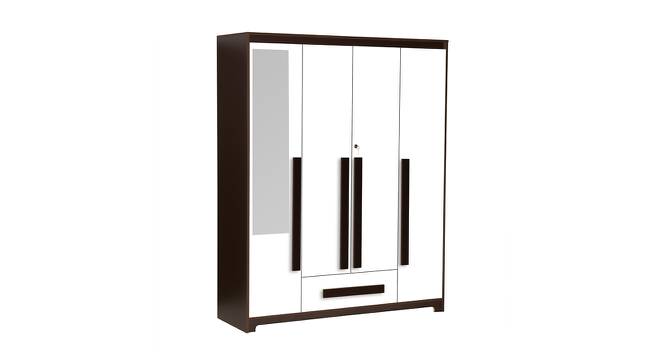 Alaya 4 Door Wardrobe With Mirror (Walnut & White) by Urban Ladder - Cross View Design 1 - 448693