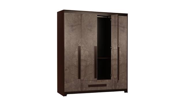 Alaya 4 Door Wardrobe Without Mirror (Walnut Marble Finish) by Urban Ladder - Cross View Design 1 - 448696