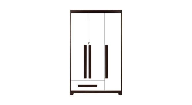 Regal 3 Door Wardrobe Without Mirror (Walnut & White) by Urban Ladder - Front View Design 1 - 448773