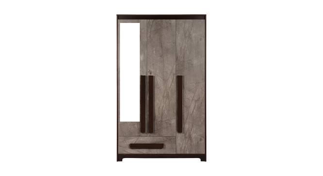 Regal 3 Door Wardrobe With Mirror (Walnut Marble Finish) by Urban Ladder - Front View Design 1 - 448774