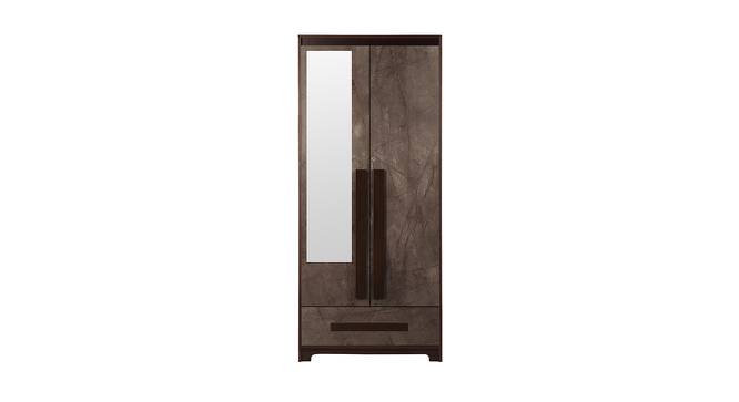 Sisca 2 Door Wardrobe With Mirror (Walnut Marble Finish) by Urban Ladder - Front View Design 1 - 448778