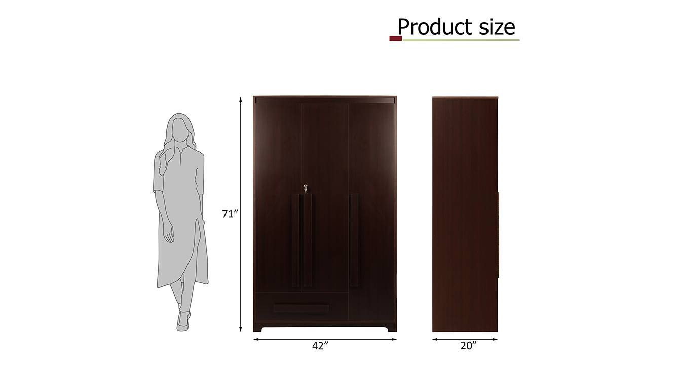 Regal 3 door wardrobe without mirror walnut 6