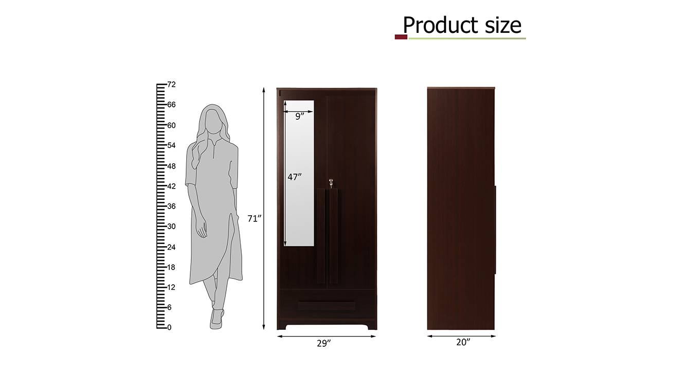 Sisca 2 door wardrobe with mirror walnut 6