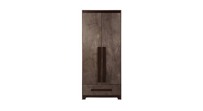 Sisca 2 Door Wardrobe Without Mirror (Walnut Marble Finish) by Urban Ladder - Front View Design 1 - 448856