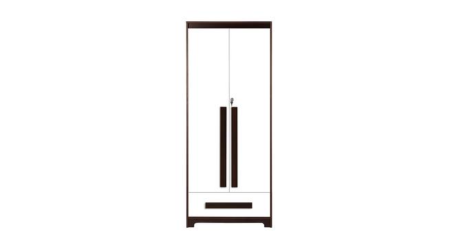 Sisca 2 Door Wardrobe Without Mirror (Walnut & White) by Urban Ladder - Front View Design 1 - 448857
