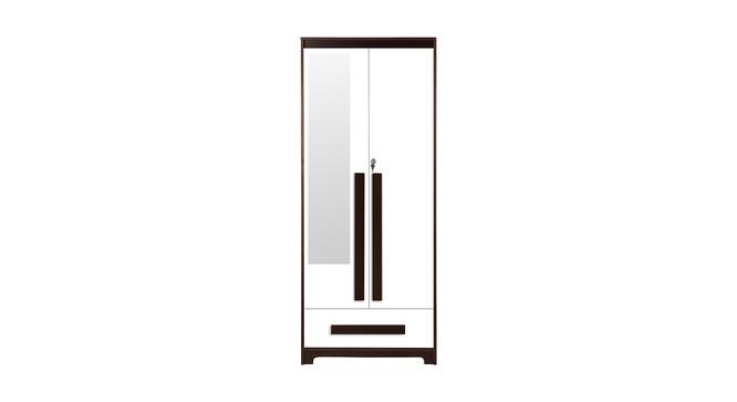 Sisca 2 Door Wardrobe With Mirror (Walnut & White) by Urban Ladder - Front View Design 1 - 448858