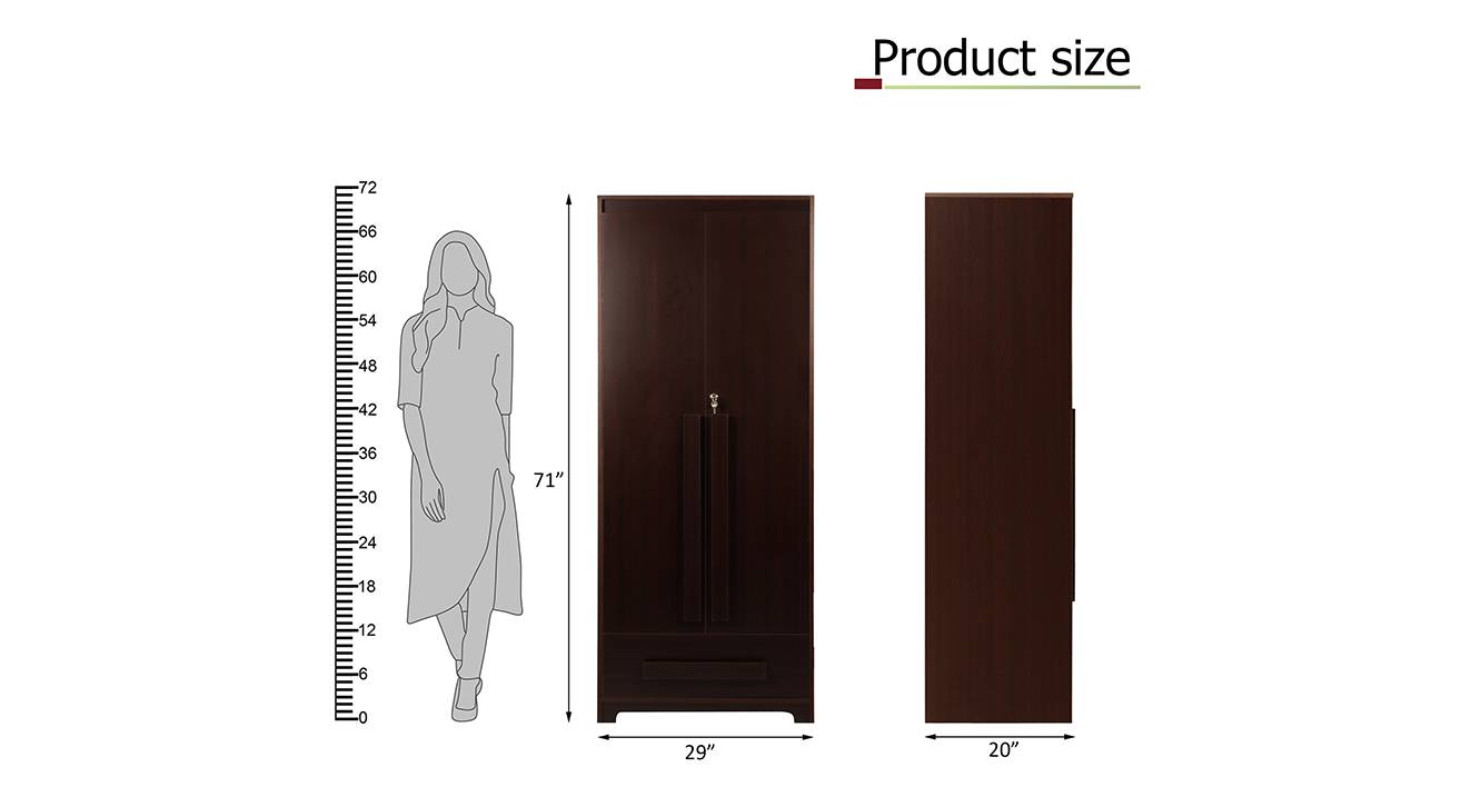 Sisca 2 door wardrobe without mirror walnut 6