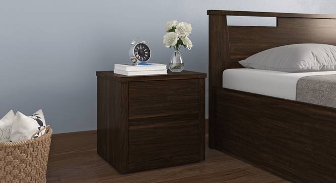 Harzine Bedside Table (Californian Walnut Finish) by Urban Ladder - Cross View Design 1 - 448905