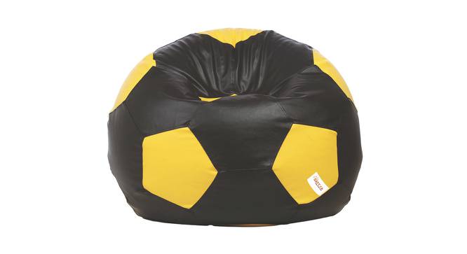 Football Filled (with beans Bean Bag Type, XXXL Bean Bag Size, Black & Yellow) by Urban Ladder - Front View Design 1 - 448992