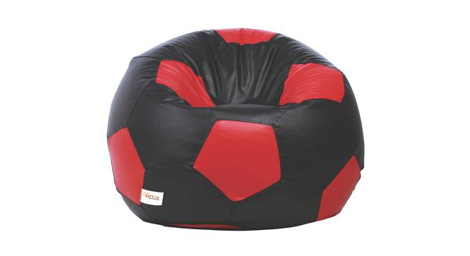 Football Filled (with beans Bean Bag Type, XXXL Bean Bag Size, Black Red) by Urban Ladder - Front View Design 1 - 448995