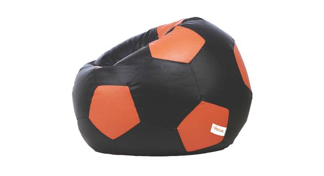 Football Filled (with beans Bean Bag Type, XXXL Bean Bag Size, Black & Orange) by Urban Ladder - Cross View Design 1 - 449009