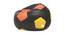 Football Filled (with beans Bean Bag Type, XXXL Bean Bag Size, Black,Orange & Yellow) by Urban Ladder - Cross View Design 1 - 449010
