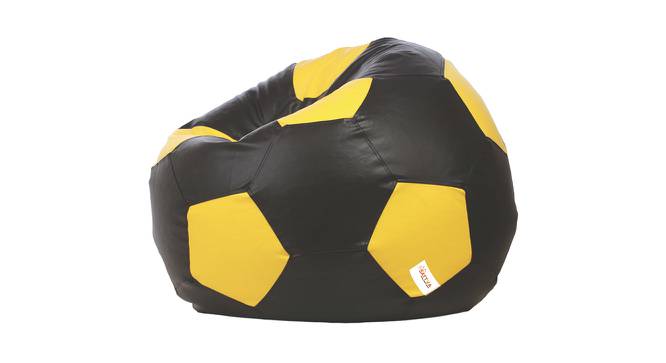 Football Filled (with beans Bean Bag Type, XXXL Bean Bag Size, Black & Yellow) by Urban Ladder - Cross View Design 1 - 449012