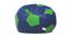 Football Filled (with beans Bean Bag Type, XXXL Bean Bag Size, Royal Blue & Neon Green) by Urban Ladder - Front View Design 1 - 449065