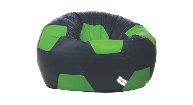 Football Filled (with beans Bean Bag Type, XXXL Bean Bag Size, Navy Blue & Neon Green) by Urban Ladder - Front View Design 1 - 449066