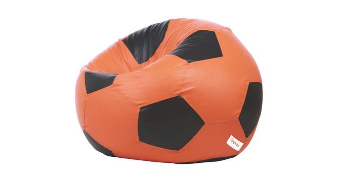 Football Filled (with beans Bean Bag Type, XXXL Bean Bag Size, Orange & Black) by Urban Ladder - Cross View Design 1 - 449074