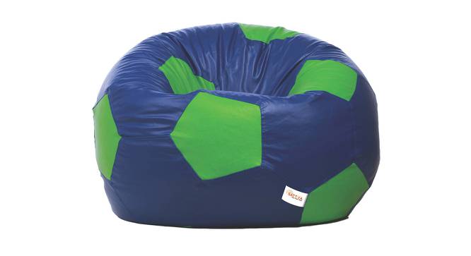 Football Filled Bean Bag - Royal Blue & Green (with beans Bean Bag Type, XXXL Bean Bag Size, Royal Blue & Neon Green) by Urban Ladder - Front View Design 1 - 