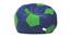 Football Filled Bean Bag - Royal Blue & Green (with beans Bean Bag Type, XXXL Bean Bag Size, Royal Blue & Neon Green) by Urban Ladder - Front View Design 1 - 