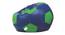Football Filled Bean Bag - Royal Blue & Green (with beans Bean Bag Type, XXXL Bean Bag Size, Royal Blue & Neon Green) by Urban Ladder - Side View Design 1 - 