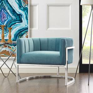 Upholstered Chairs Design Sasheen Lounge Chair in Sky Blue Fabric