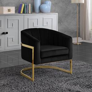 Upholstered Chairs Design Taska Lounge Chair in Black Fabric