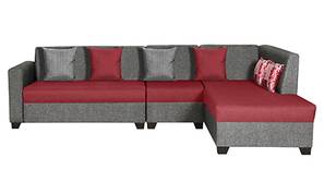 Rowano Sectional Fabric Sofa (Grey & Red)
