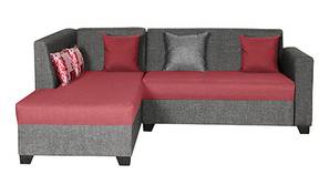 Reuben Sectional Fabric Sofa (Grey & Red)