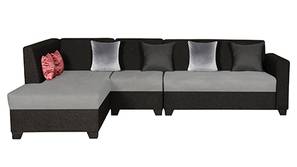 Rowano Sectional Fabric Sofa (Black & Velvet Grey)