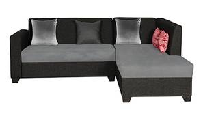 Reuben Sectional Fabric Sofa (Black & Velvet Grey)