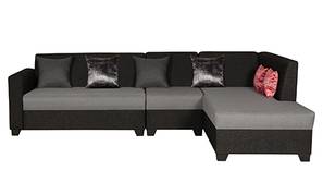 Reuben Sectional Fabric Sofa (Black & Grey)
