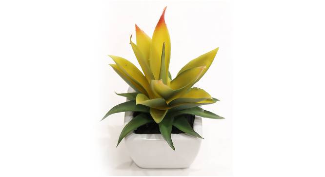 Larry Artificial Plant with Pot (Yellow) by Urban Ladder - Cross View Design 1 - 455427