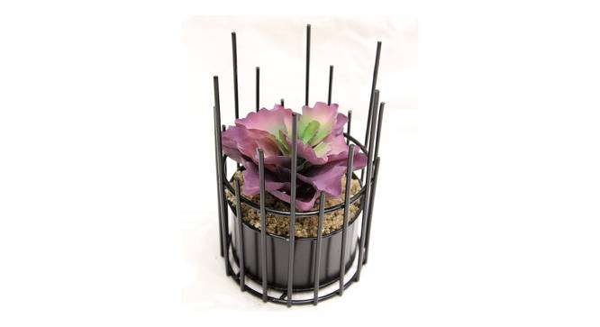 Rosie Artificial Bonsai with Pot (Purple) by Urban Ladder - Front View Design 1 - 456263