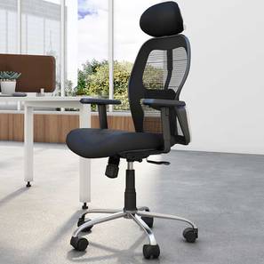 Special Value Deals Design Marvel Study Chair With Headrest in Black Colour