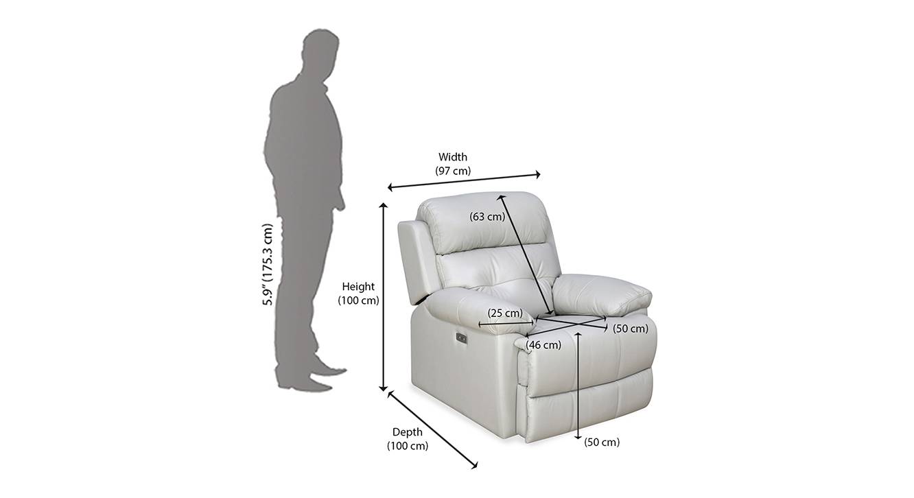 Paige recliner electric 1 seater grey 6