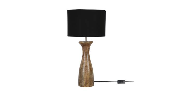 Earls Table Lamp (Black Shade Colour, Cotton Shade Material, Maple) by Urban Ladder - Front View Design 1 - 464421