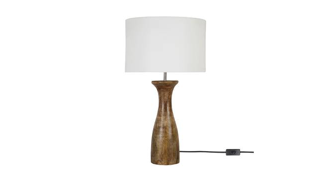 Earls Table Lamp (White Shade Colour, Cotton Shade Material, Maple) by Urban Ladder - Front View Design 1 - 464422
